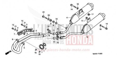 SILENCIEUX D'ECHAPPEMENT NX650X de 1999